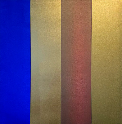 Blue Rapper, 2024, acrylic on wood, 24 x 24 inches painting, Blue Rapper by Nola Zirin.