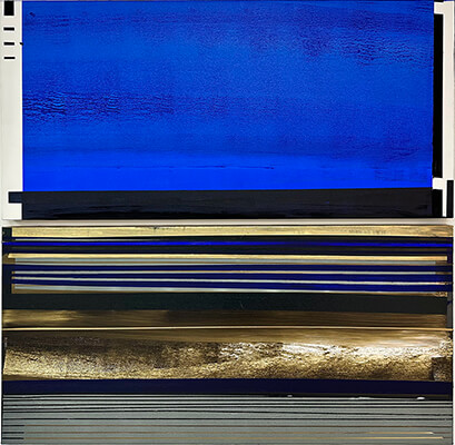 Mahoe Bay, 2025, acrylic on canvas, 38 x 36 inches painting, Mahoe Bay by Nola Zirin.