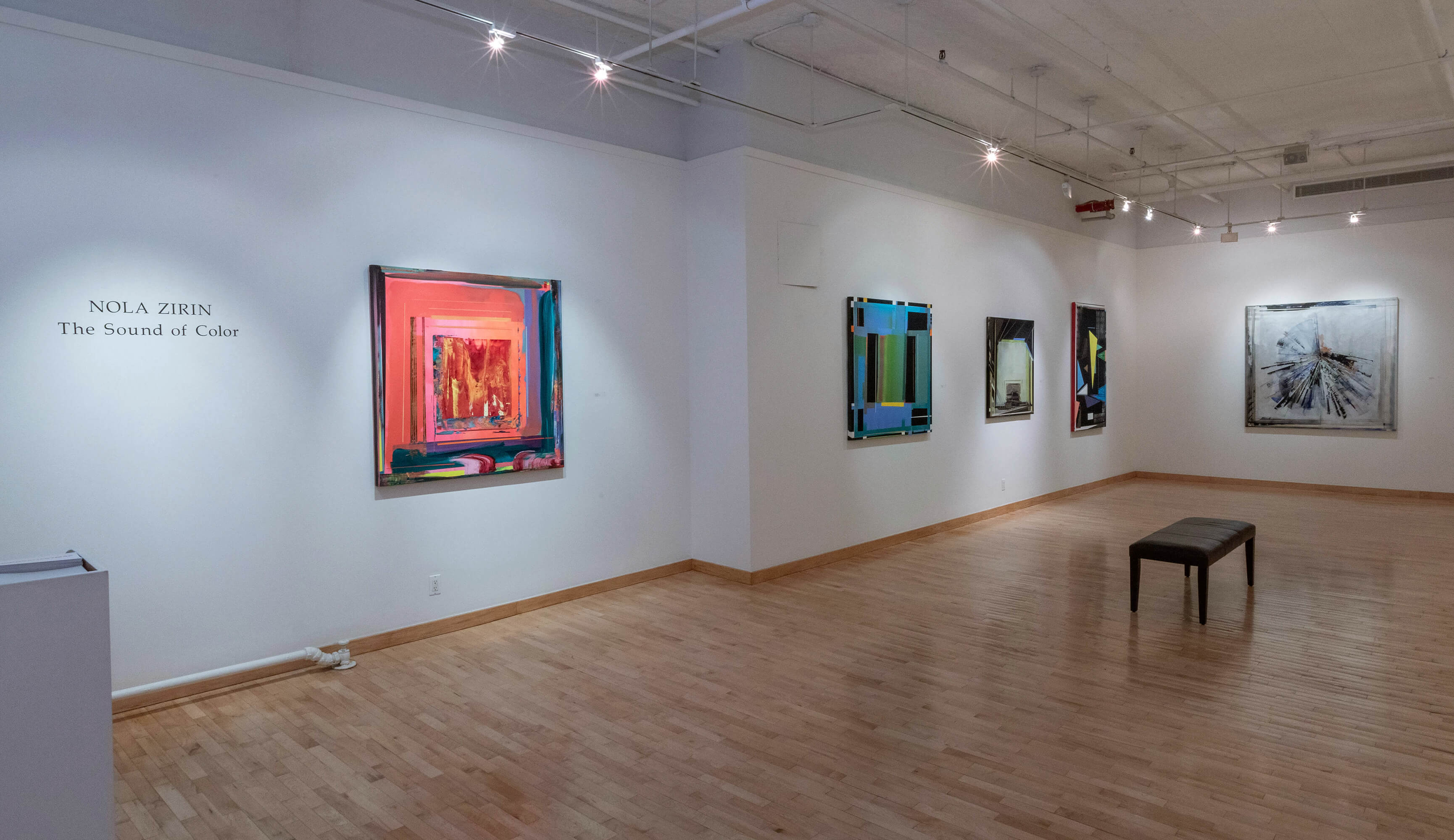 Installation View #1 of Nola Zirin's exhibition entitled 'The Sound of Color' at June Kelly Gallery, 2024.